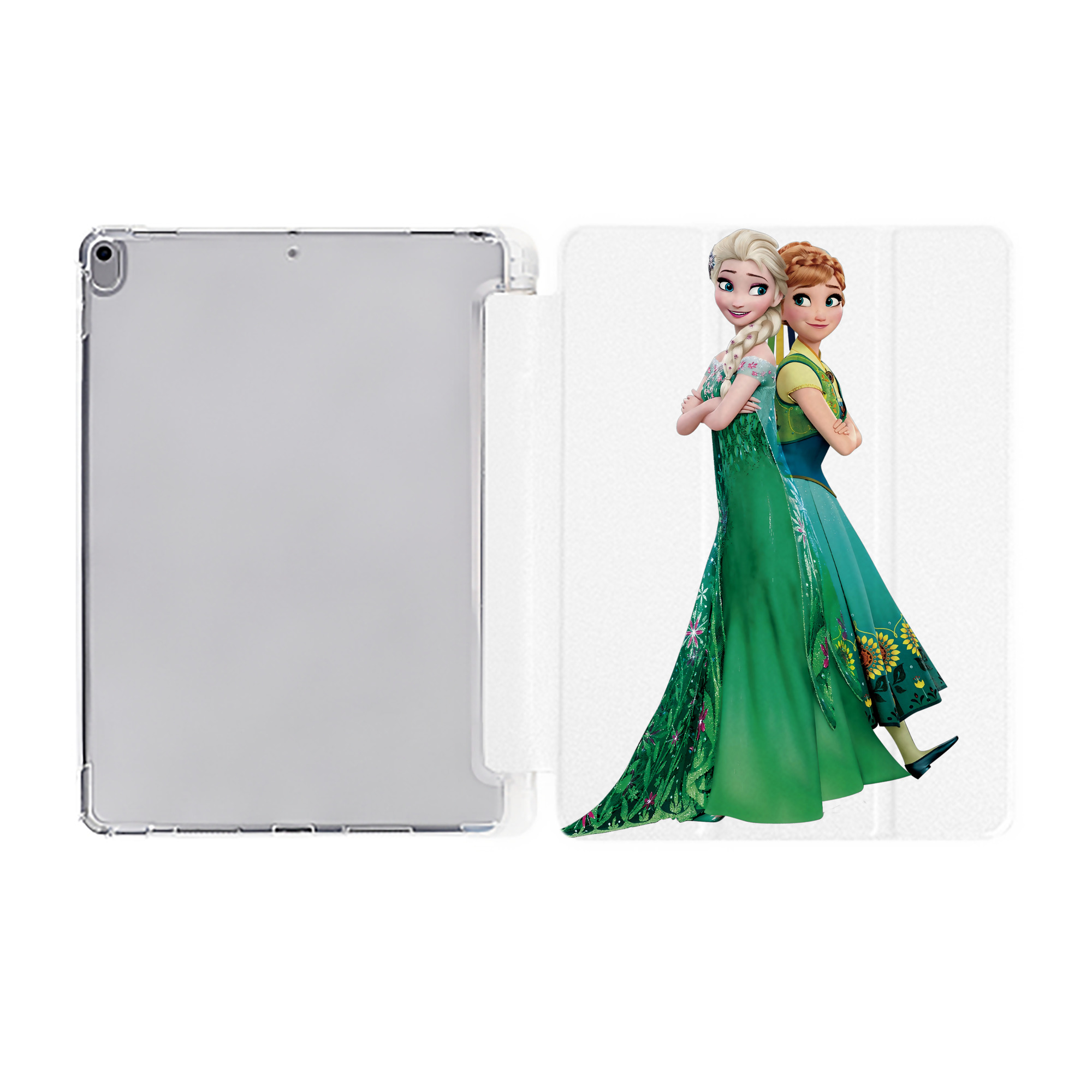 （画像用） アナと雪の女王 アンナ エルサ Frozen Anna Elsa IPad ケース ペン収納付き 三つ折りスタンド PUレザー×シリコン 対応機種9.5/10.5/10.9インチ